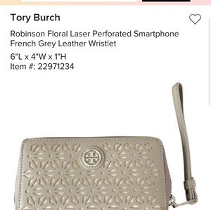 Tory Burch Robinson Floral Perforated Wristlet